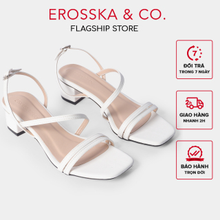Gia y sandal cao go t Erosska thời trang mu i vuông quai ngang phô i dây thumbnail