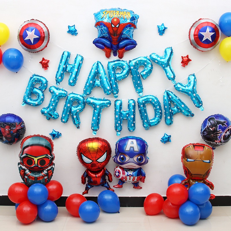 Set trang trí sinh nhật ,set bóng nhôm chủ đề SPIDER MAN