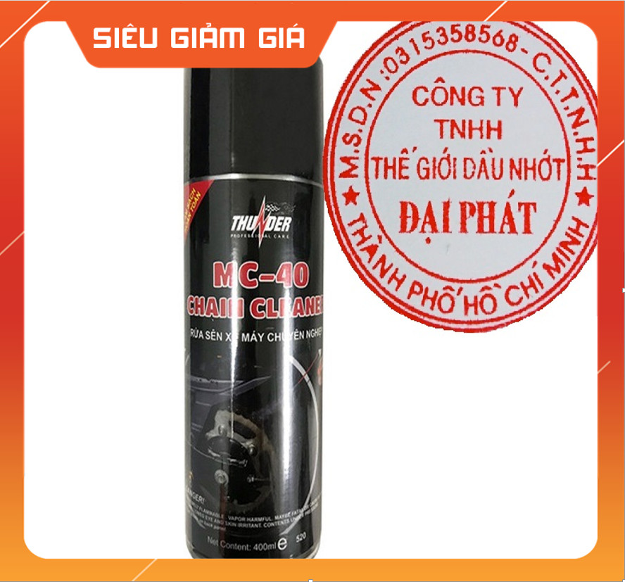 Chai rửa sên Thunder MC - 40 CHAIN CLEANER (400ml)
