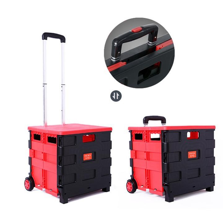 Thùng đựng đồ đa năng gấp gọn có bánh xe Mầu đỏ