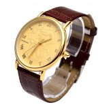 Đồng hồ dây da mặt rồng Baishuns (Nâu)