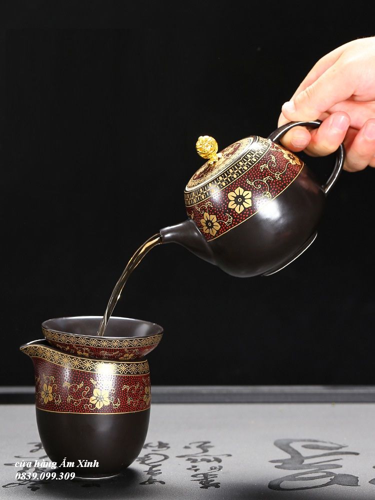 Bộ ấm chén sứ pha trà đạo (đầy đủ như hình)