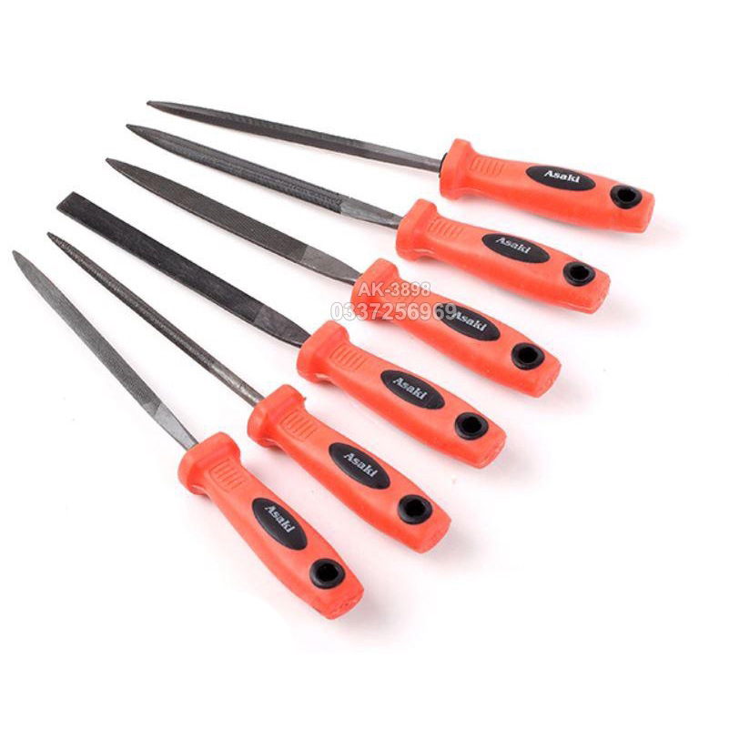 Bộ giũa mini 6 cây asaki 3x140mm asaki nhật bản ak-3898