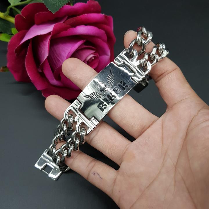 Lắc tay Nam Biker inox cao cấp