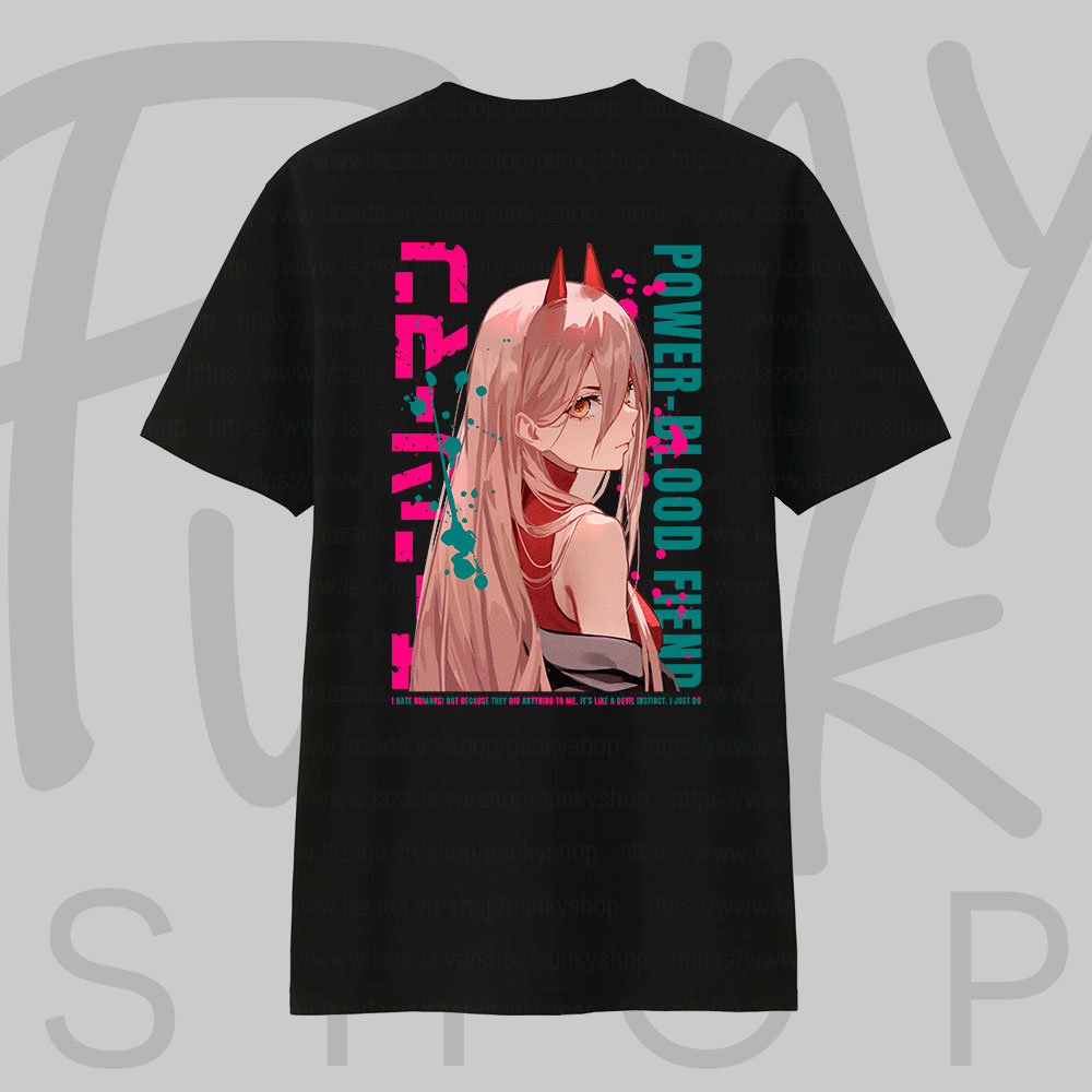 Áo thun Chainsaw Man Power Digital Art (Black) ngắn tay