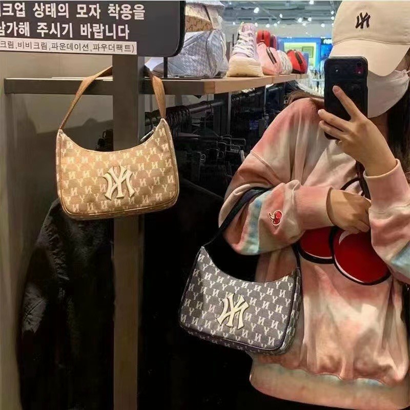 Denim Mlb Underarm Bag