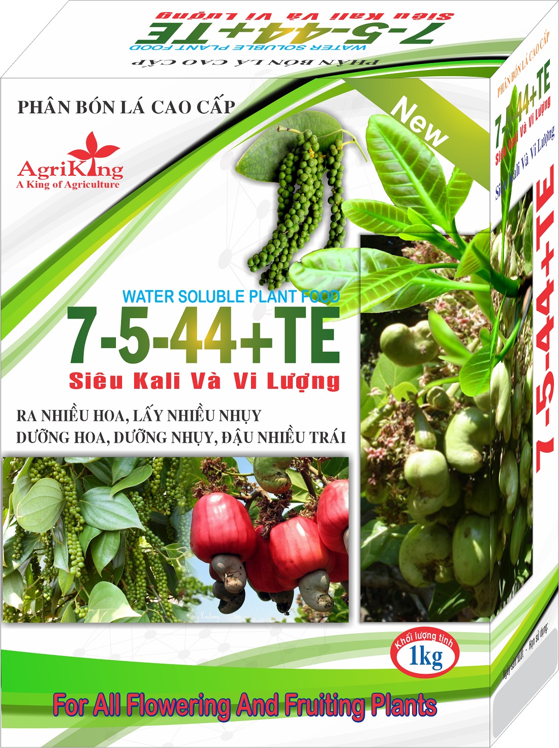 Phân Bón Lá 7-5-44+TE  Hộp 1Kg