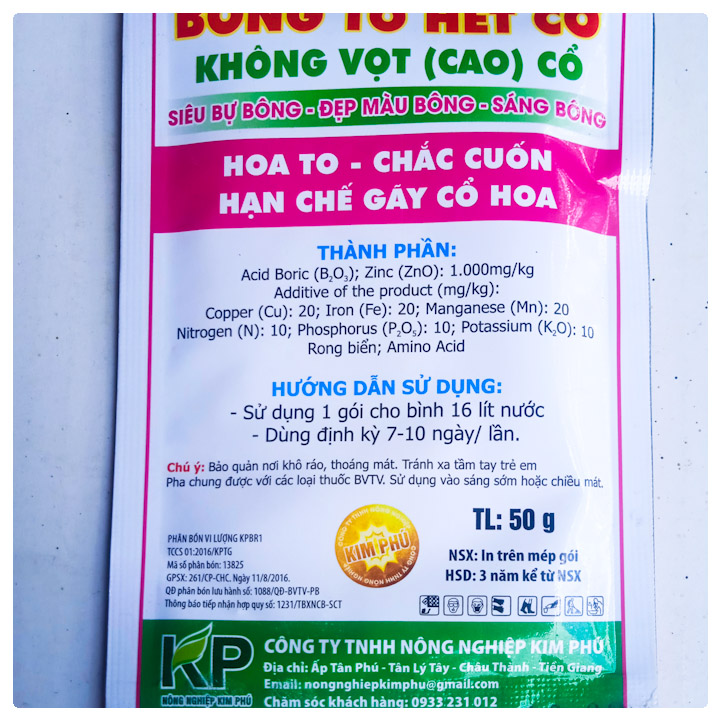 Phân bón kích ra hoa, bông to hết cỡ, siêu bự bông, mập nụ (50GR)
