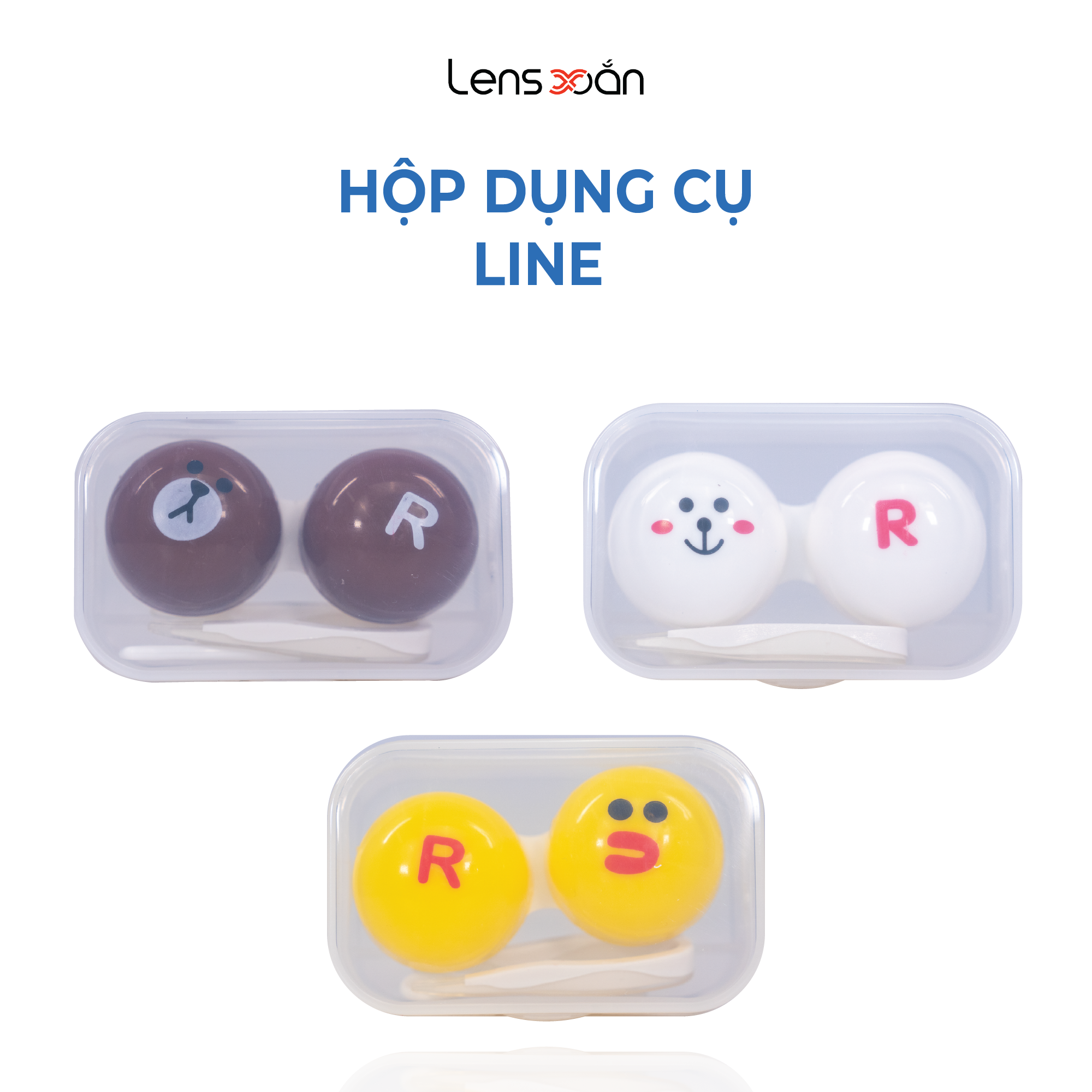 Hộp đựng kính áp tròng lens xoắn hộp dụng cụ line