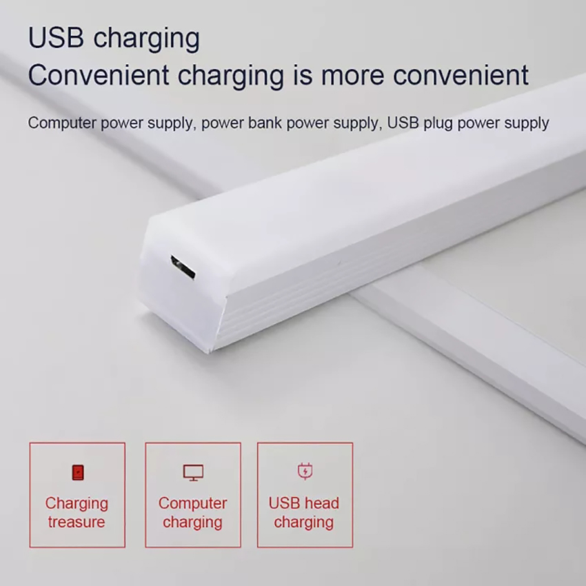 Warmtaste Wireless LED Motion Sensor Night Light USB Rechargeable Under Kitchen Cabinet Lights for Home Wardrobe Bedroom Room Warm White Decoration Lamp