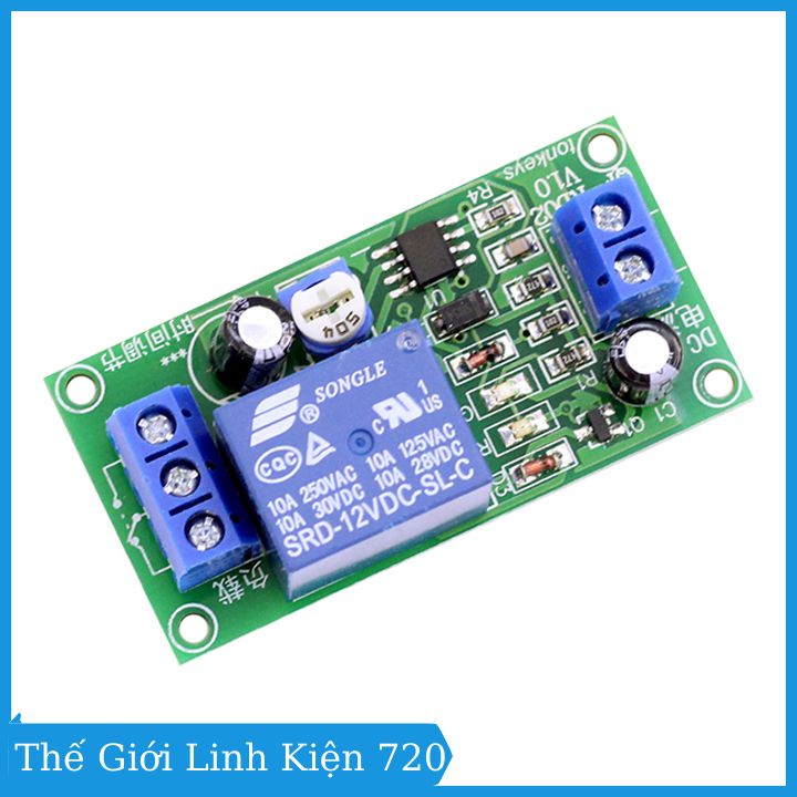 Module tạo trễ NE555 đóng cắt relay 12vdc thời gian 0-60s