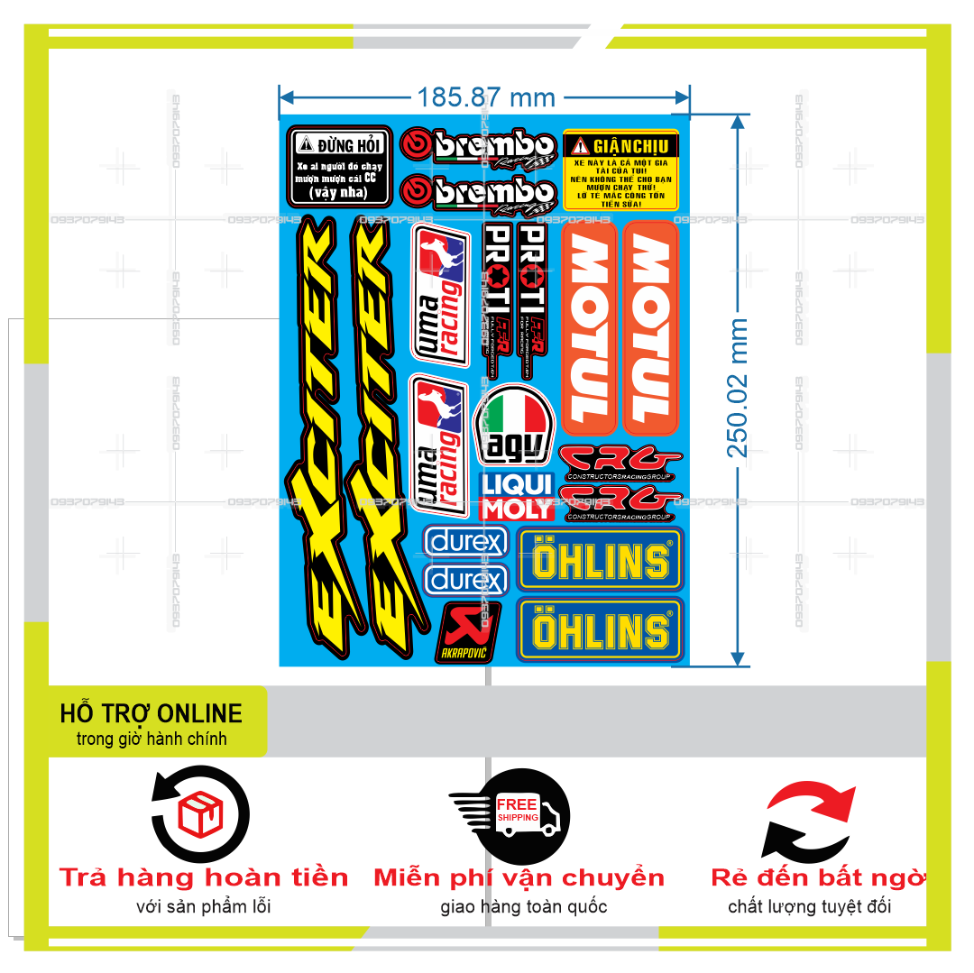 LOGO STICKER DÁN XE MÁY CHỮ EXCITER  { PHỤNG DECAL }