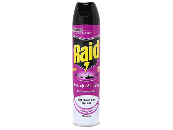 Combo 2 Bình xịt muỗi Raid chai 520ml Không Mùi - xịt côn trùng