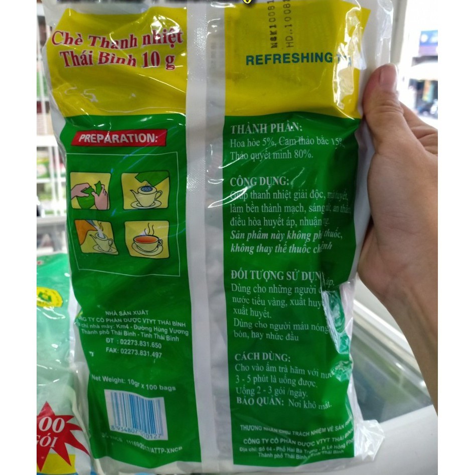 (bịch 100 gói ) Trà / chè thanh nhiệt thái bình