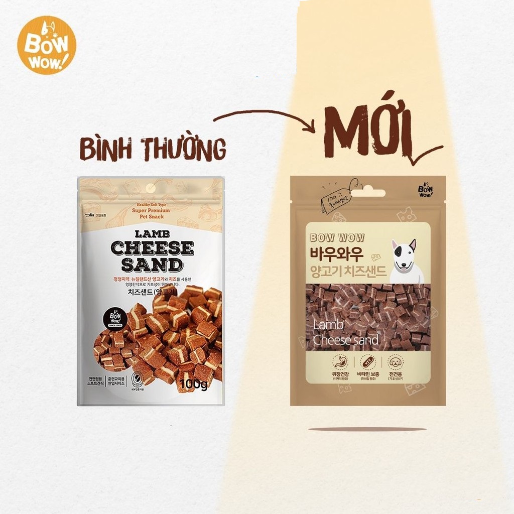 SNACK BOW WOW PHÔ MAI THỊT CỪU CHO CHÓ 100GR