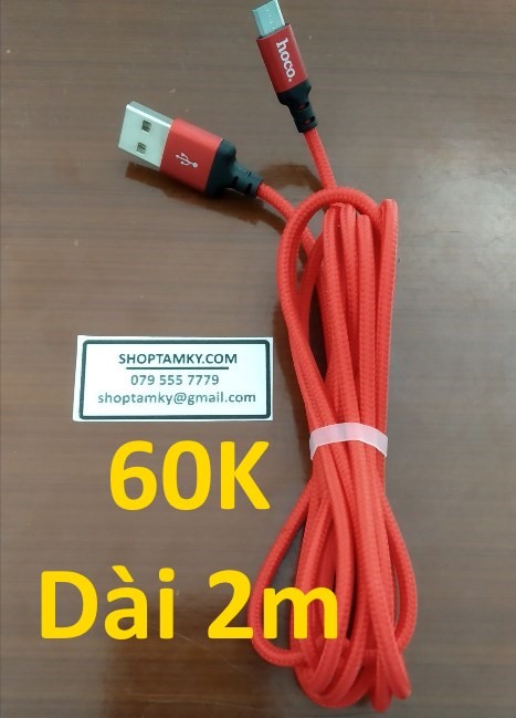 Cáp hoco X14 dài 2m Micro USB