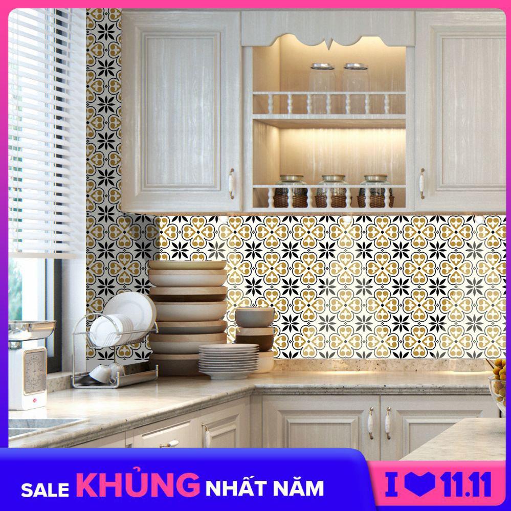 Bộ 12 Decal gạch bông - Decal dán tường, kính, sàn nhà, gỗ - Giấy dán tường ko cần thêm keo
