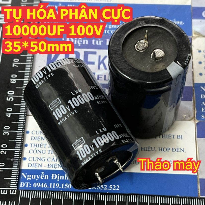 TỤ HÓA, TỤ PHÂN CỰC tụ Audio, tụ âm thanh 10000UF 100V TỤ SỪNG 35x60mm 35*50mm kde1840