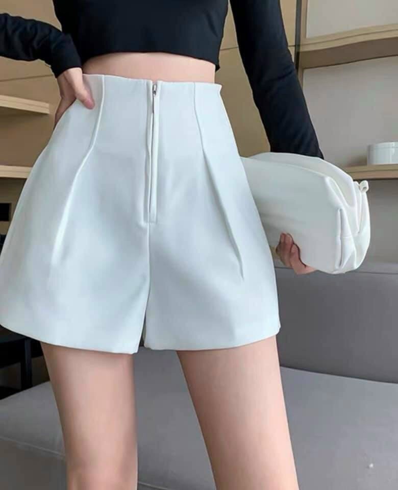 quần đùi cạp  cao khóa trước