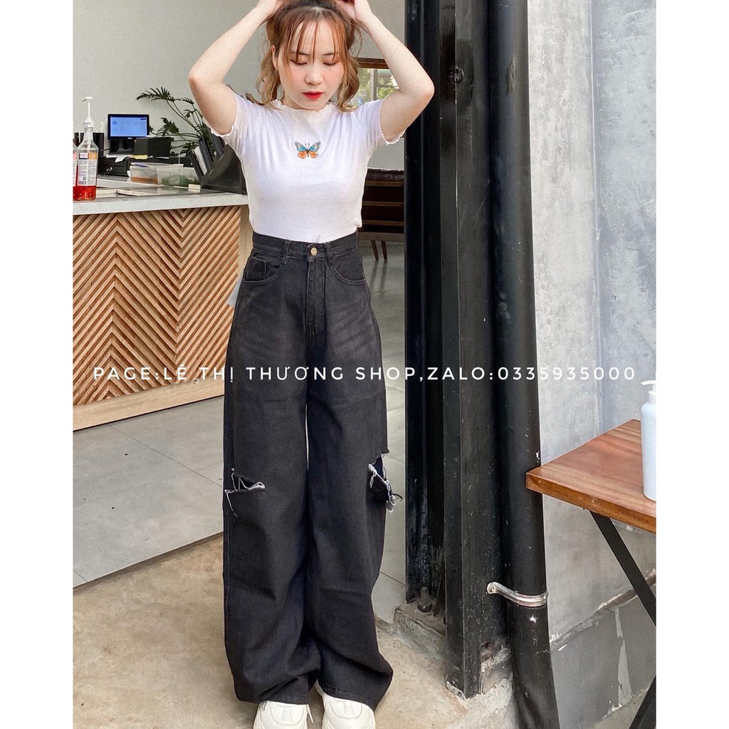BAGGY JEANS ỐNG SUÔNG RÁCH PT