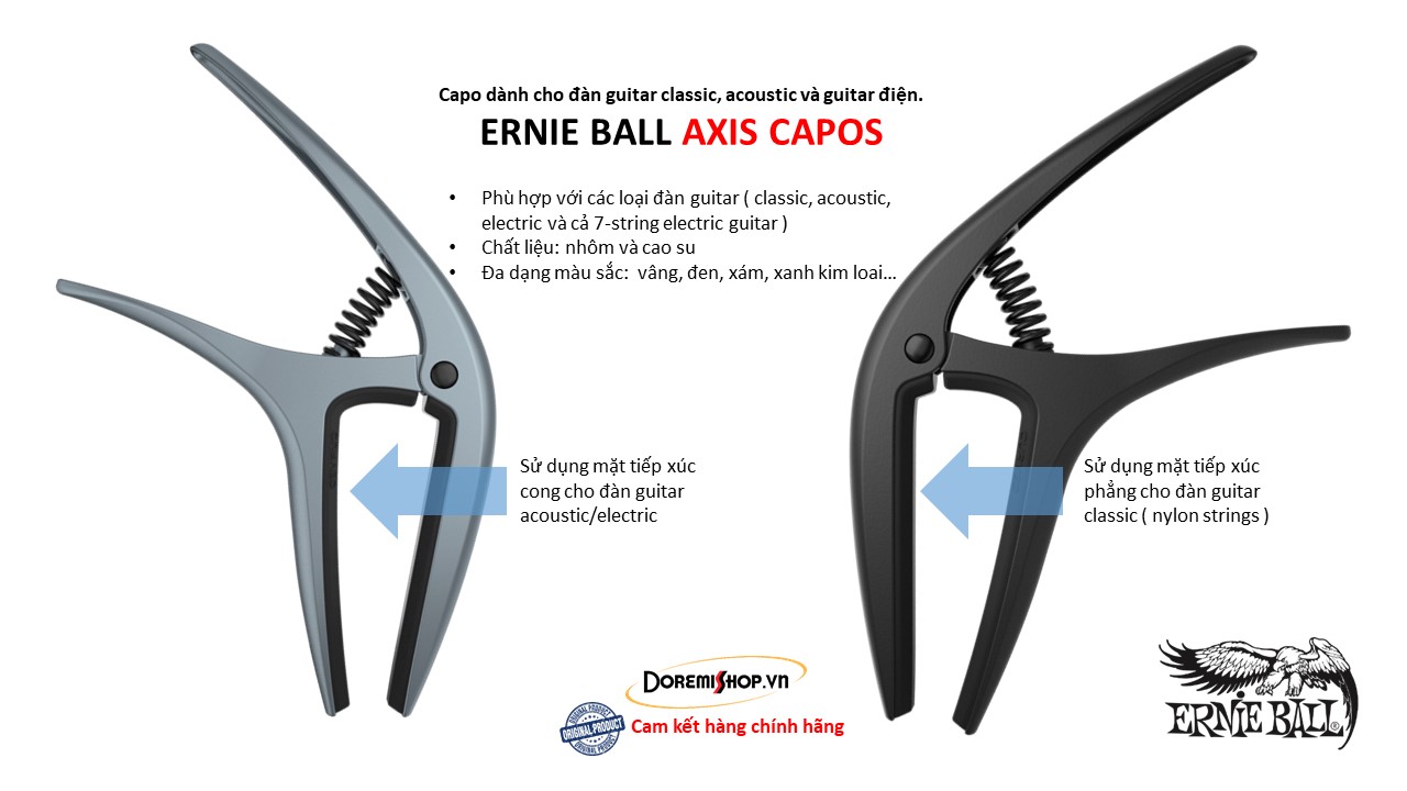 [HCM]Capo đàn guitar classic nylon acoustic Ernie Ball AXIS Capo