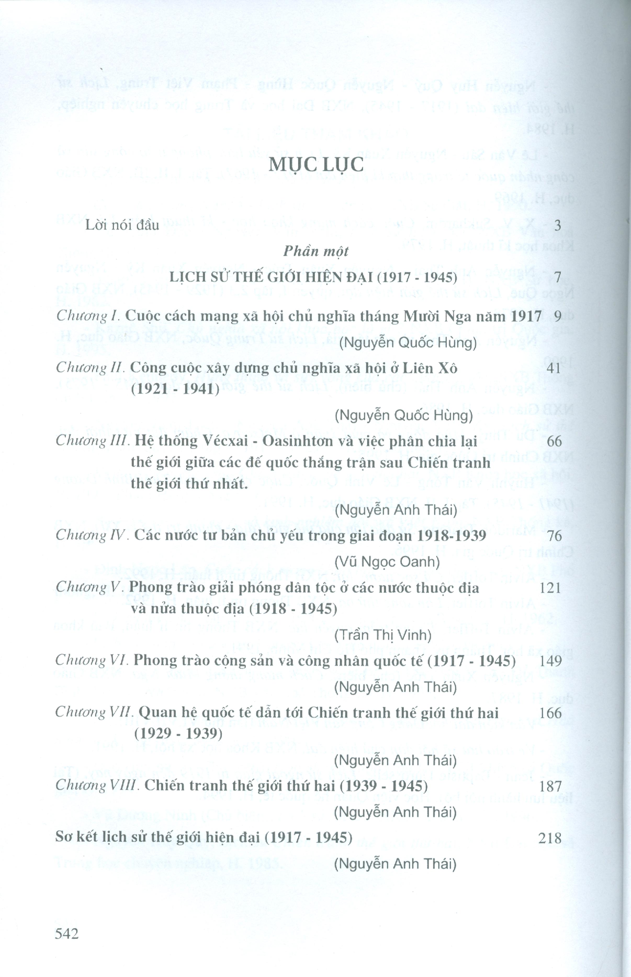 Lịch Sử Thế Giới Hiện Đại