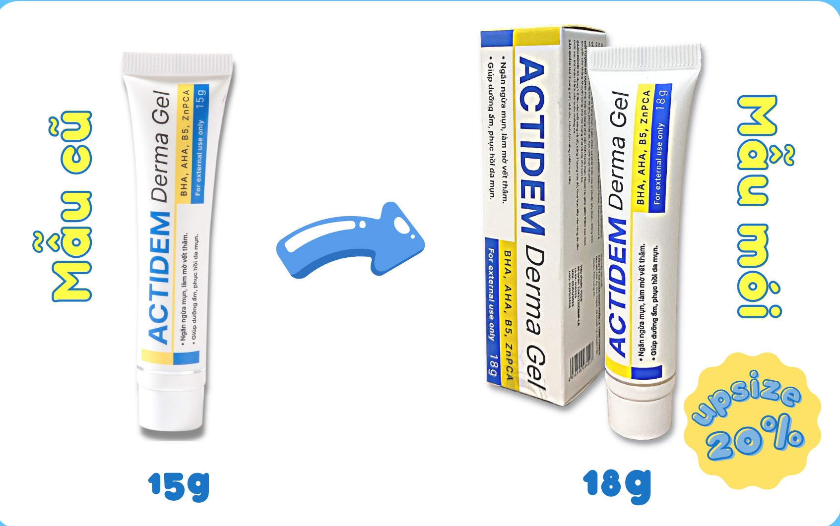 [ Free Ship Max ]Gel Giảm Mụn Actidem Derma Gel Dưỡng Ẩm Da