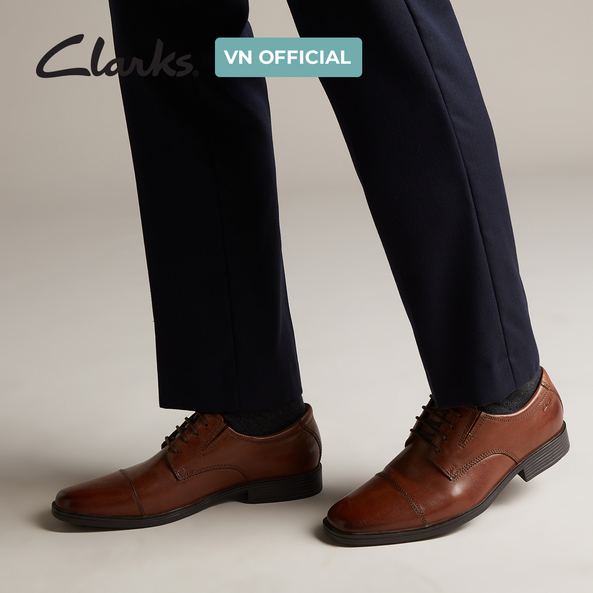 Giày Tây Da Nam Clarks - Tilden Cap