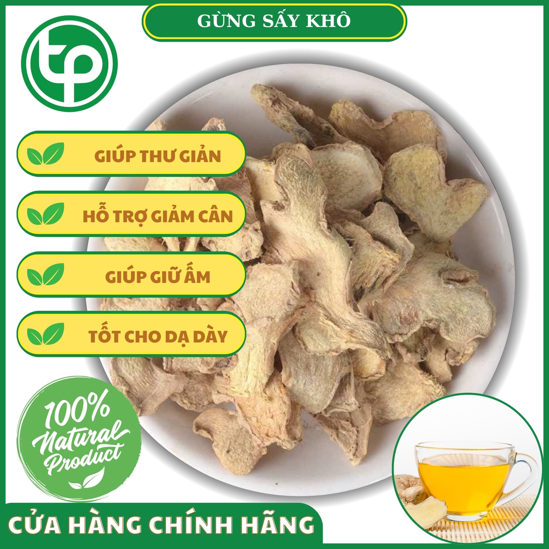 [HOT] Gừng sấy khô 500g - Thảo Dược Tấn Phát