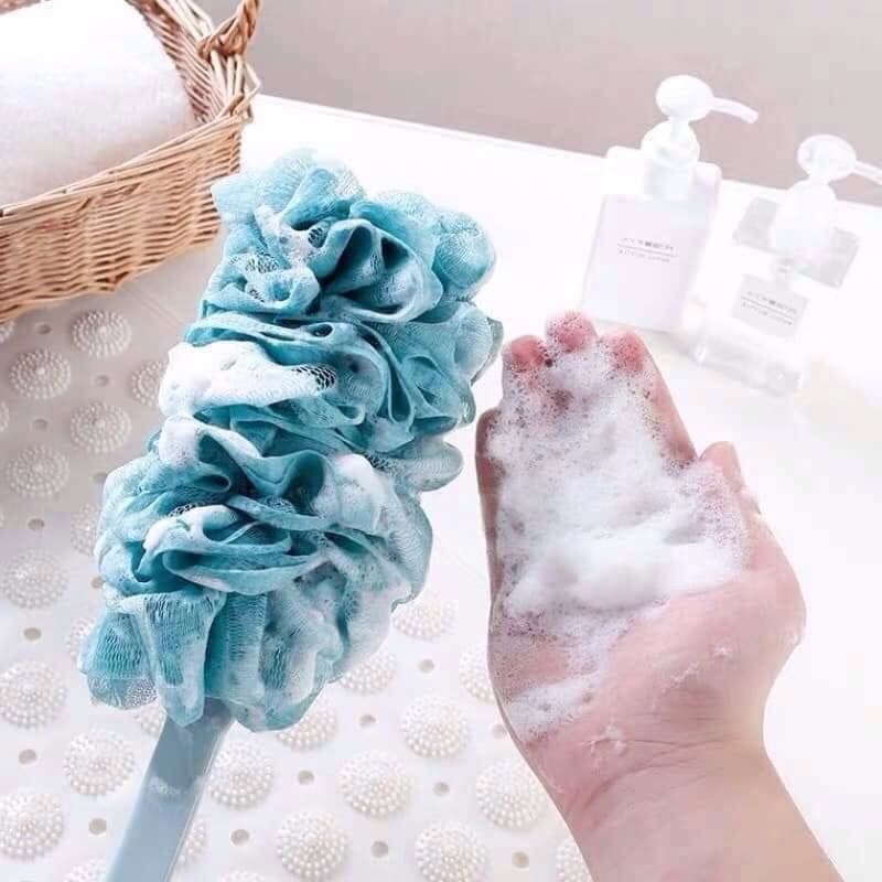 Bath Sponge with Back Scrubbing Handle