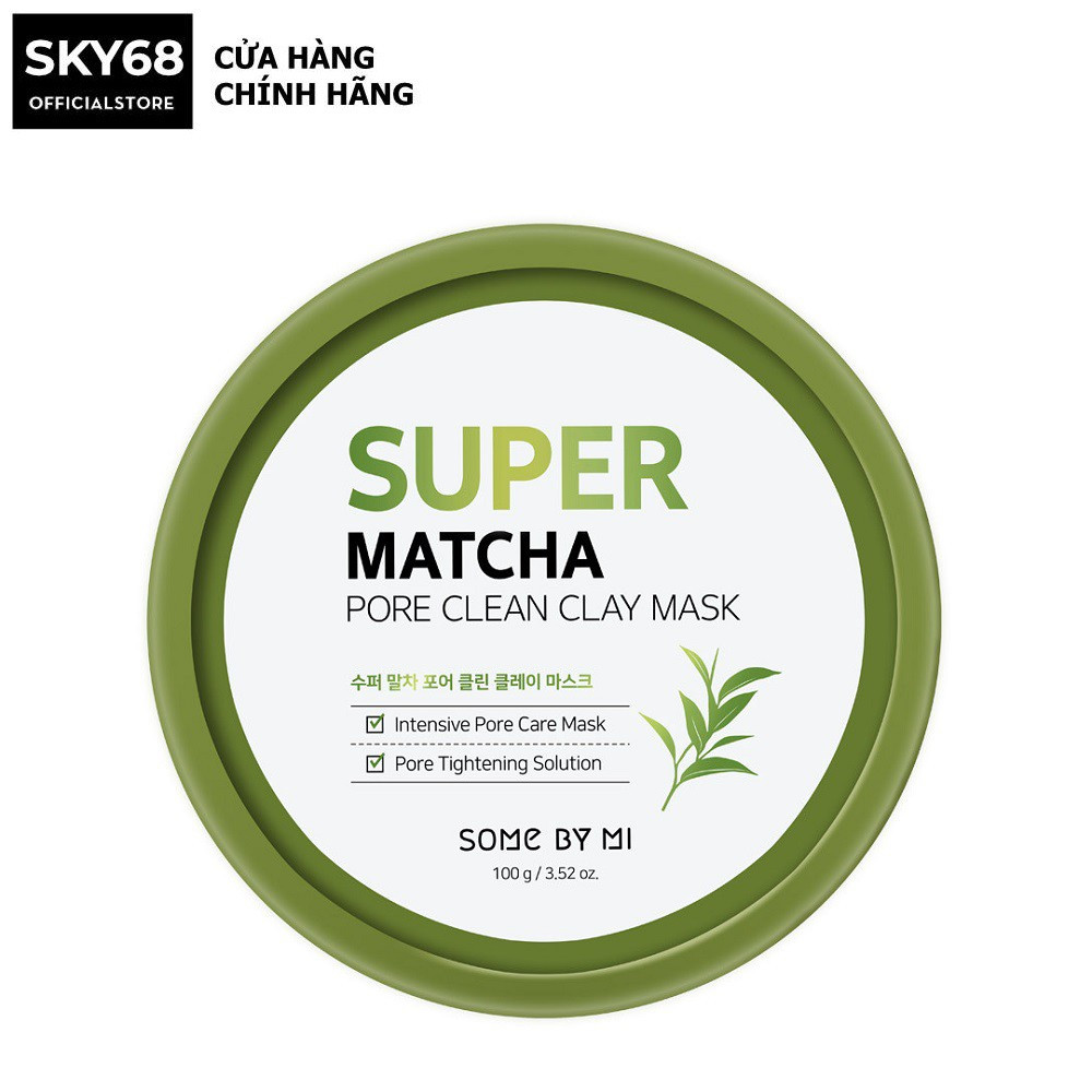 Mặt nạ đất sét giúp se khít lỗ chân lông some by mi super matcha pore clean clay mask 100g