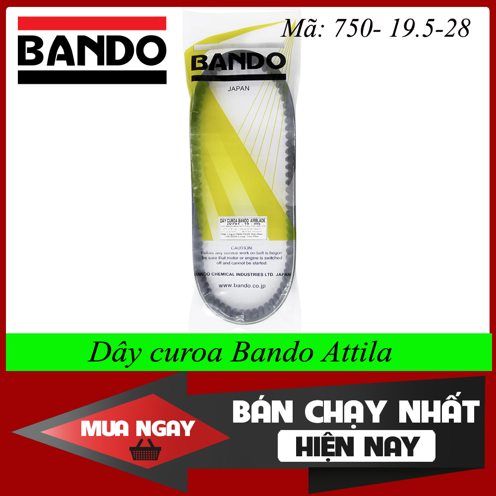 Dây curoa Bando xe máy Attila (Mã số 750- 19.5-28).