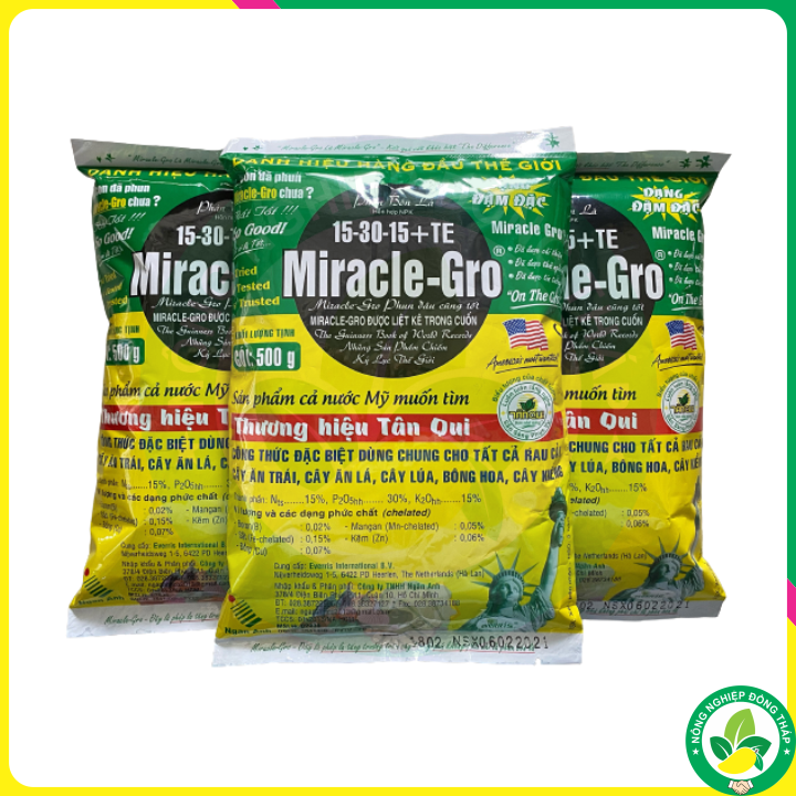 Phân bón lá Miracle-Gro USA (15-30-15) gói 500g