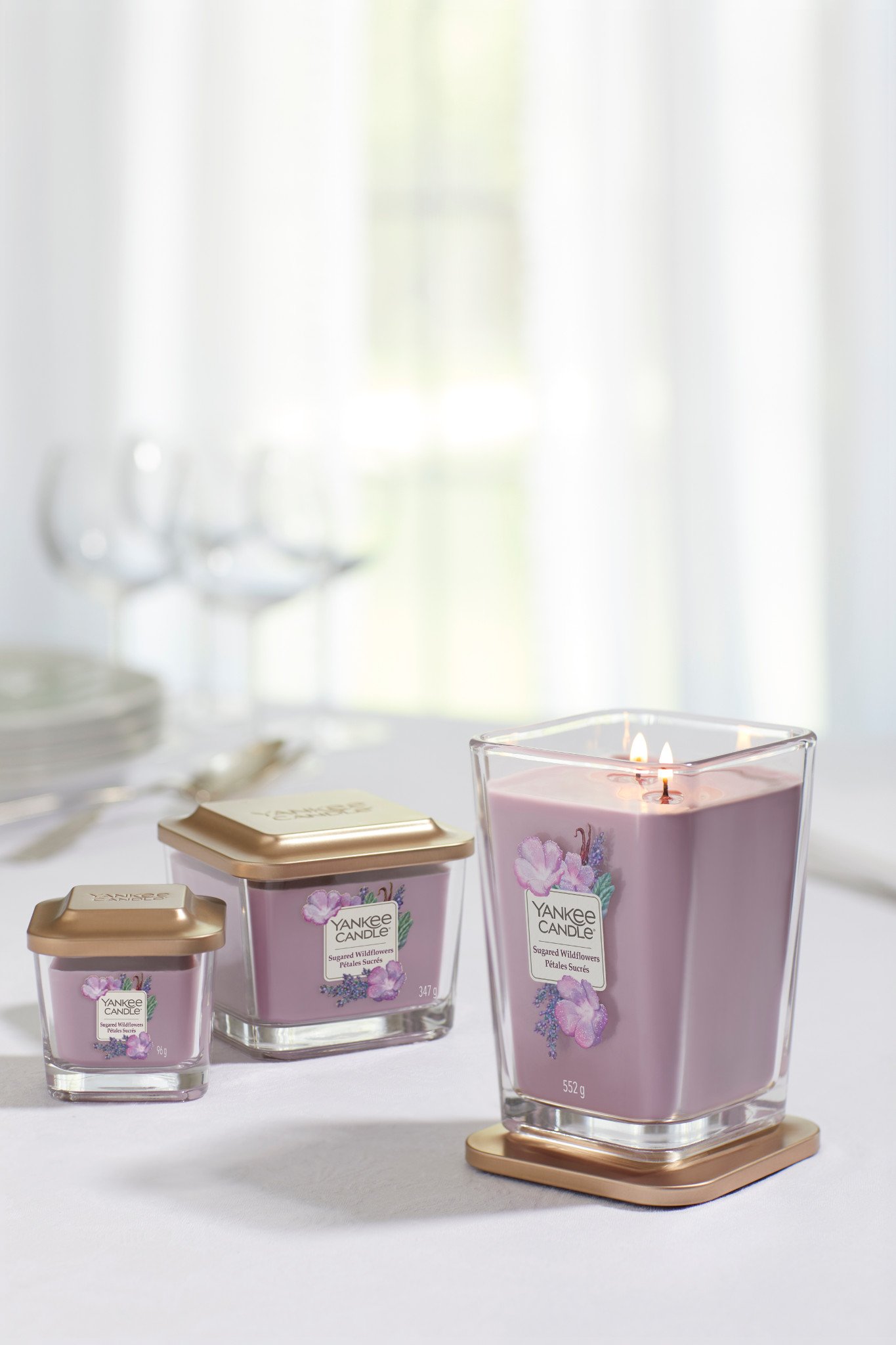 Nến thơm ly vuông Elevation Sugared Wildflower Yankee Candle YAN0248 (Size L 553g)