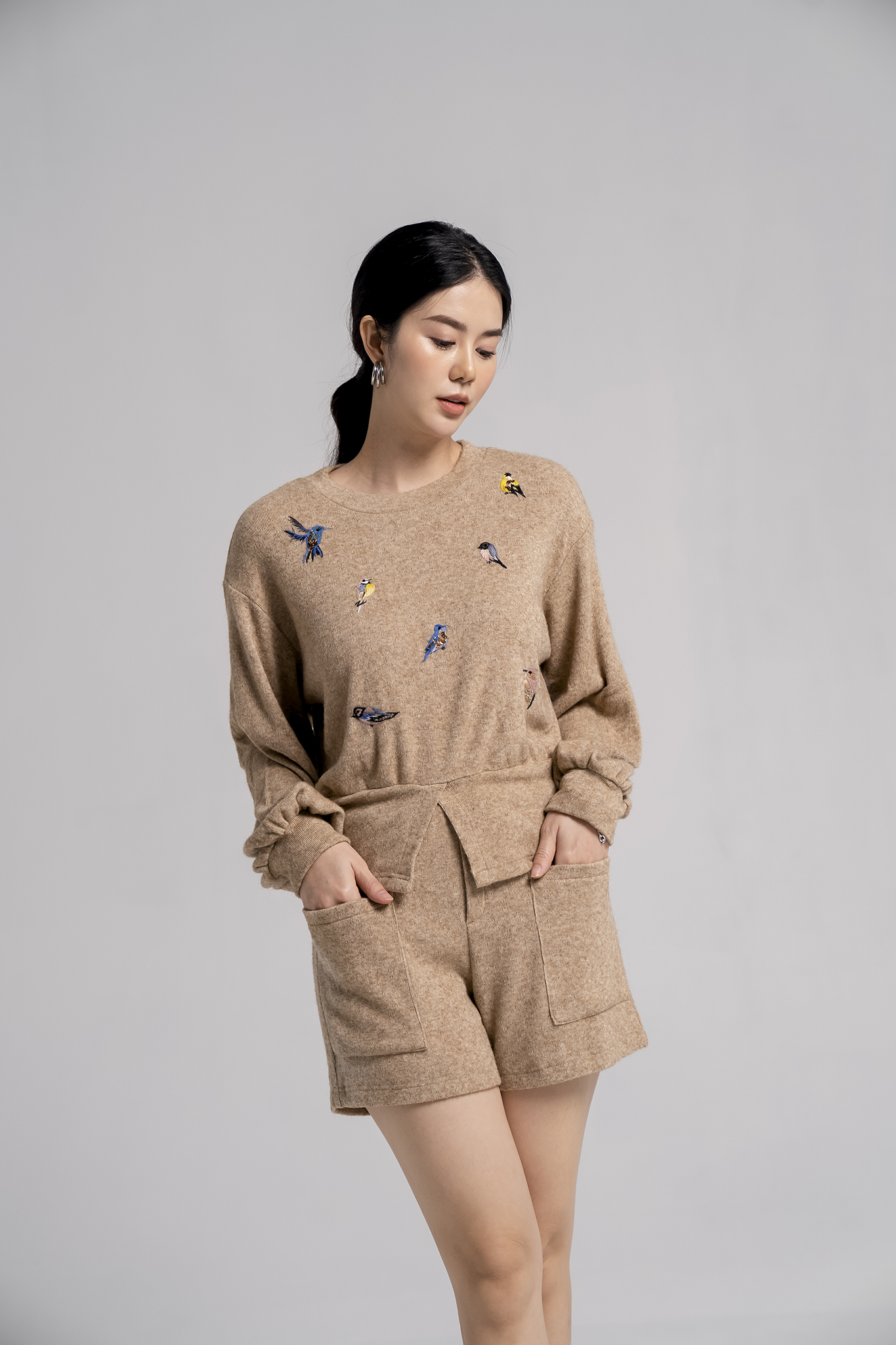 Quần short len nữ Eva de Eva 21SQSE002B