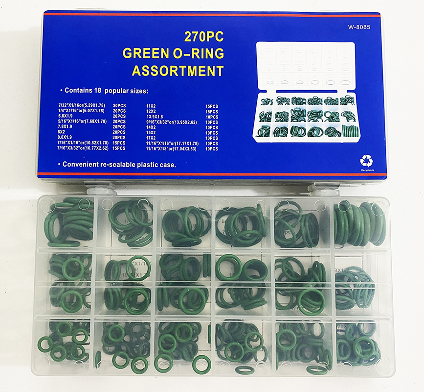 Hộp Doăng Sim1 Thay Thế Phụ Kiện gồm 270 cái với 18 loại khác nhau - Green O Ring - Gioăng, Ron, đệm Cao Su pkb