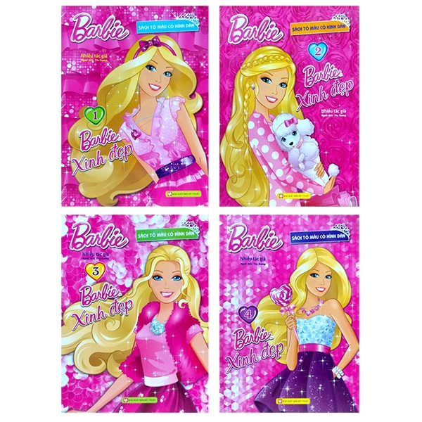 Fahasa - Bộ Sách Tô Màu Có Dán Hình - Barbie Xinh Đẹp (Bộ 4 Cuốn)
