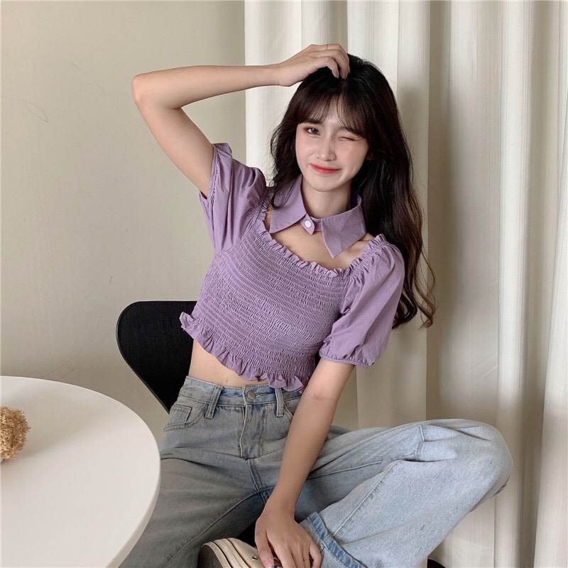 ÁO NHÚN TẶNG KÈ CỔ SƠ MI, PHỤNG HOÀNG