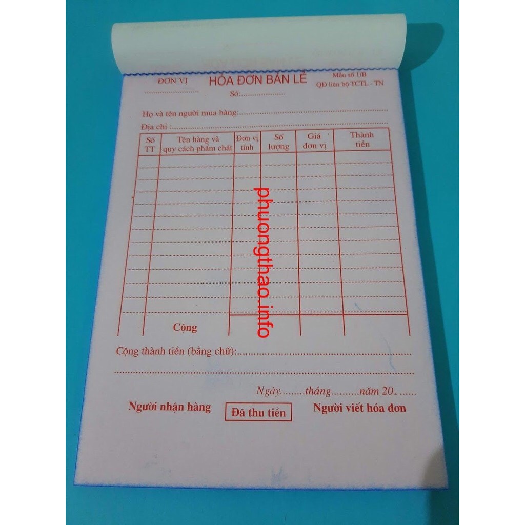[ Giá Sỉ ] Hoá đơn bán lẻ: 1 Liên, 2 Liên, 3 Liên ( A5/A4 )