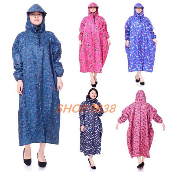 Áo Mưa Bít Vải Dù 1m4 Hoa Không Thấm Nước ( Không Xẻ Tà )