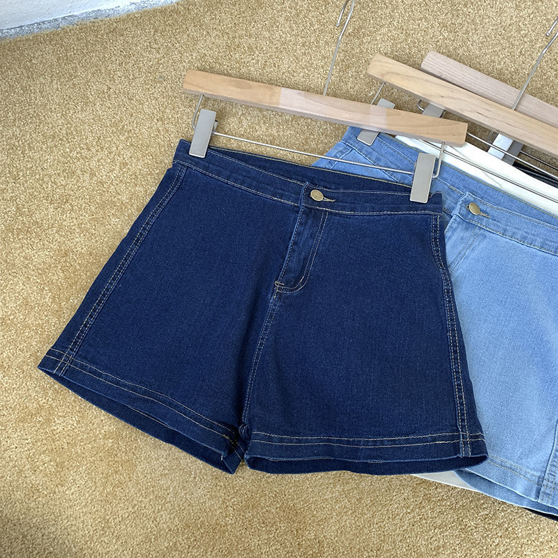 Quần short jean lưng cao ống rộng
