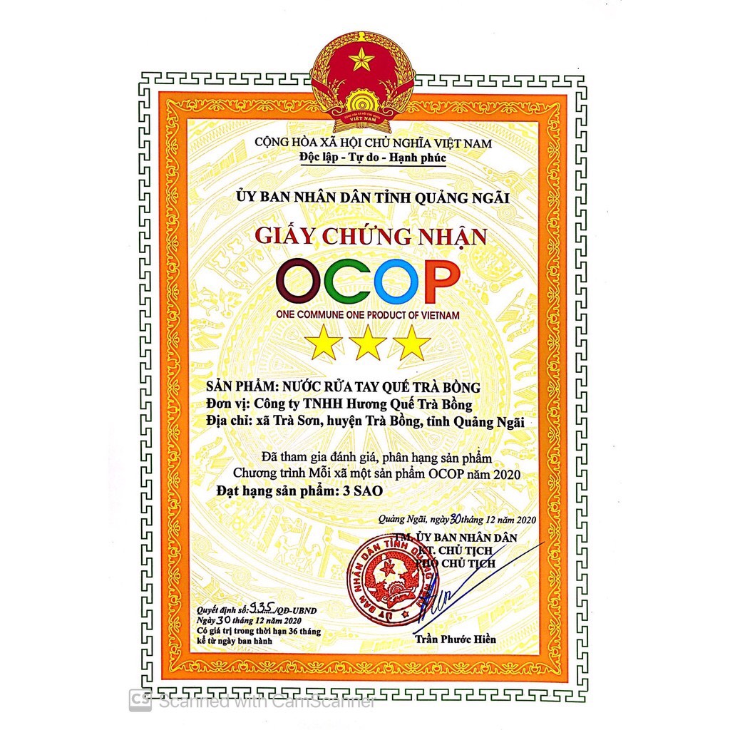 Nước rửa tay khô Quế Trà Bồng 100ml