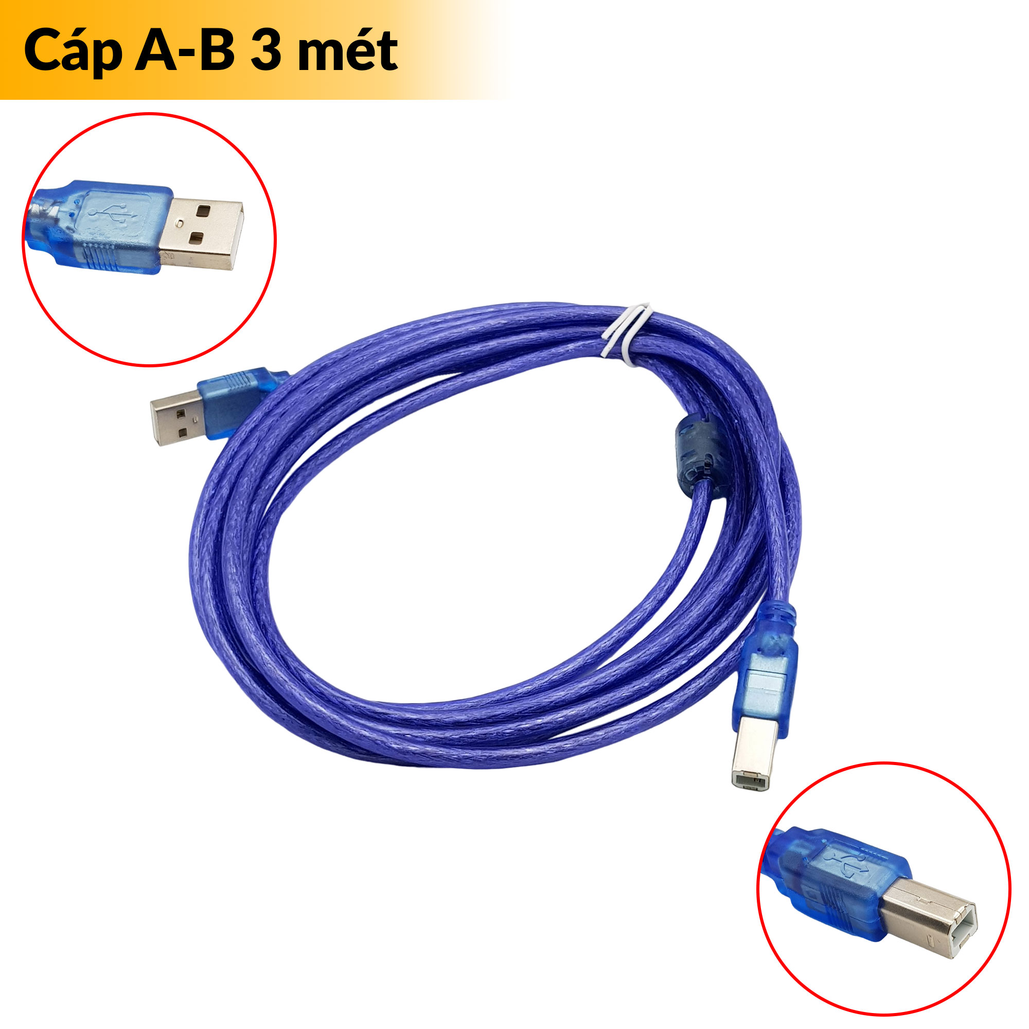 Cáp dữ liệu usb a-b dài 1.5m / 3m, cáp máy in chống nhiễu tốt