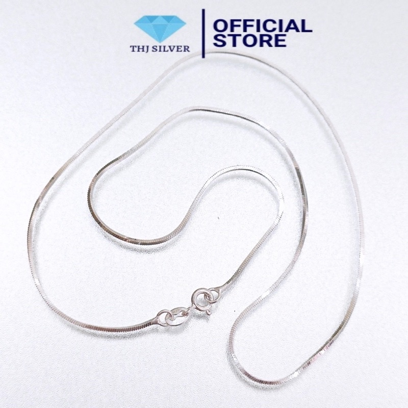 Dây chuyền mỳ vuông bạc ta cao cấp sáng đẹp size to-THJ SILVER
