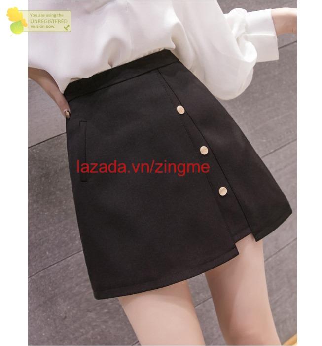 Chân váy xẻ tà nút mẫu b thời trang 1 mt1129 Zingme