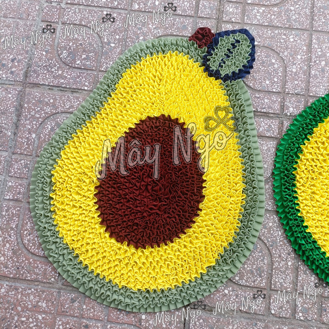 Thảm lau chân hình quả bơ thảm trái cây