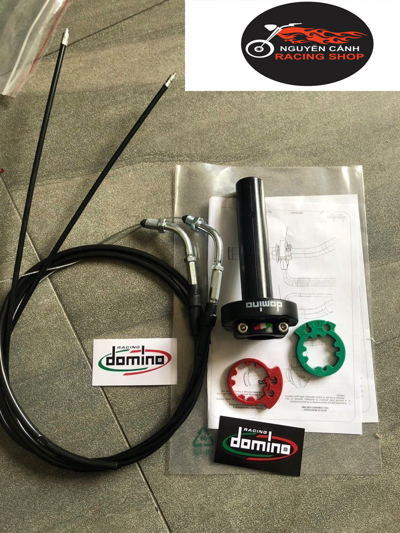 [HCM]Cùm Tăng Tốc Domino 2 dây gắn mọi loại xe máy (kèm dây ga)