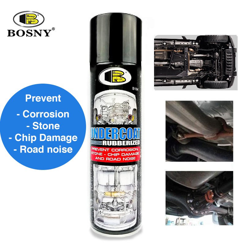 [HCM][Sơn xịt gầm xe ôtô - xe máy] Bosny Undercoat B104 600cc
