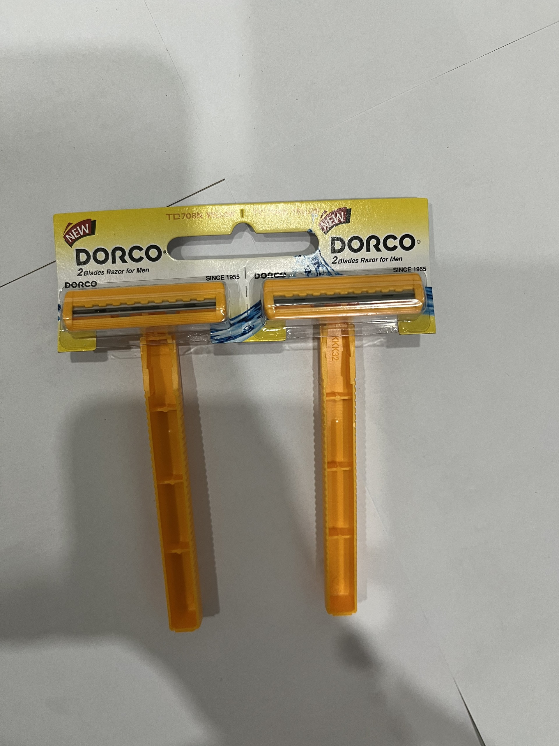 [HÀNG CHÍNH HÃNG] Dao cạo râu 2 lưỡi Dorco TD708YL-2B (Vỹ 12 cây)