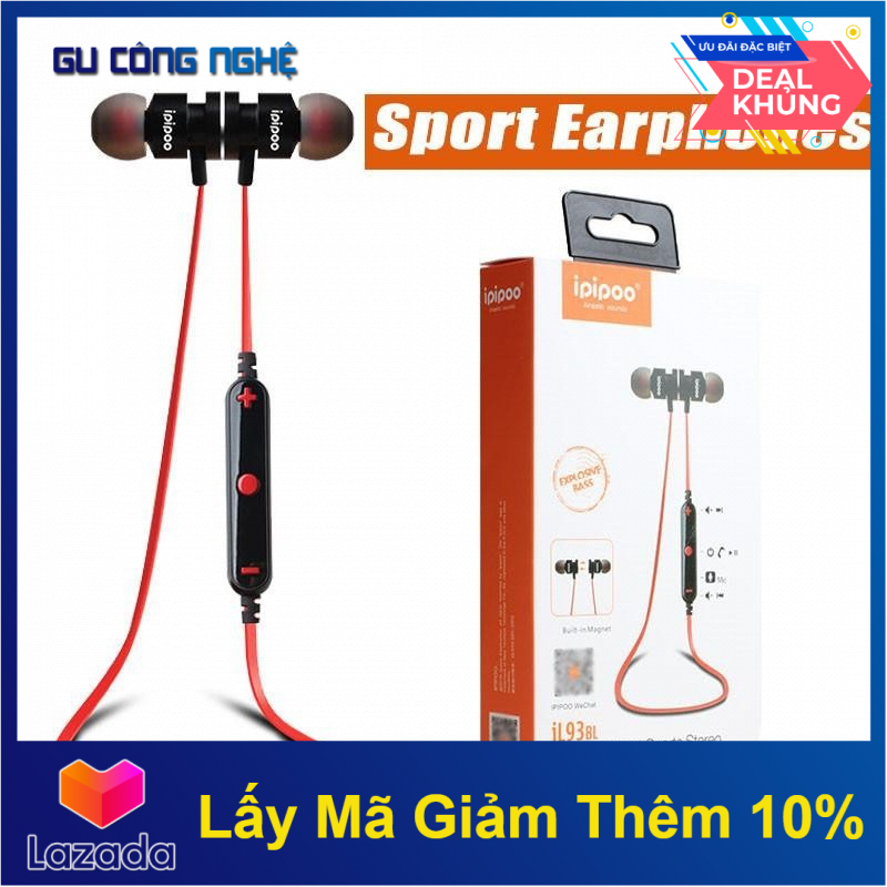 Tai Nghe Bluetooth Nhét Tai Thể Thao Có Micro Volume Ipipoo 93B  -Dc3147